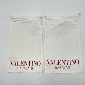 Valentino Garavani Dust Cover Set 2 Storage 7.5 x 12 Bag Shoe Purse White Travel